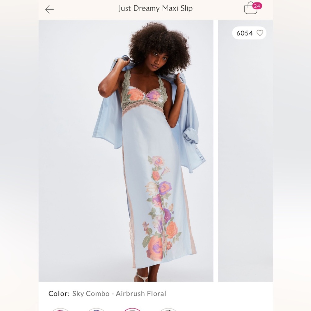 Free People Floral Dress - Light Blue and Multicolor just dreamy floral midi